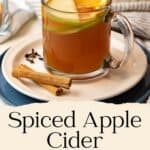 Apple cider pinterest image with text.