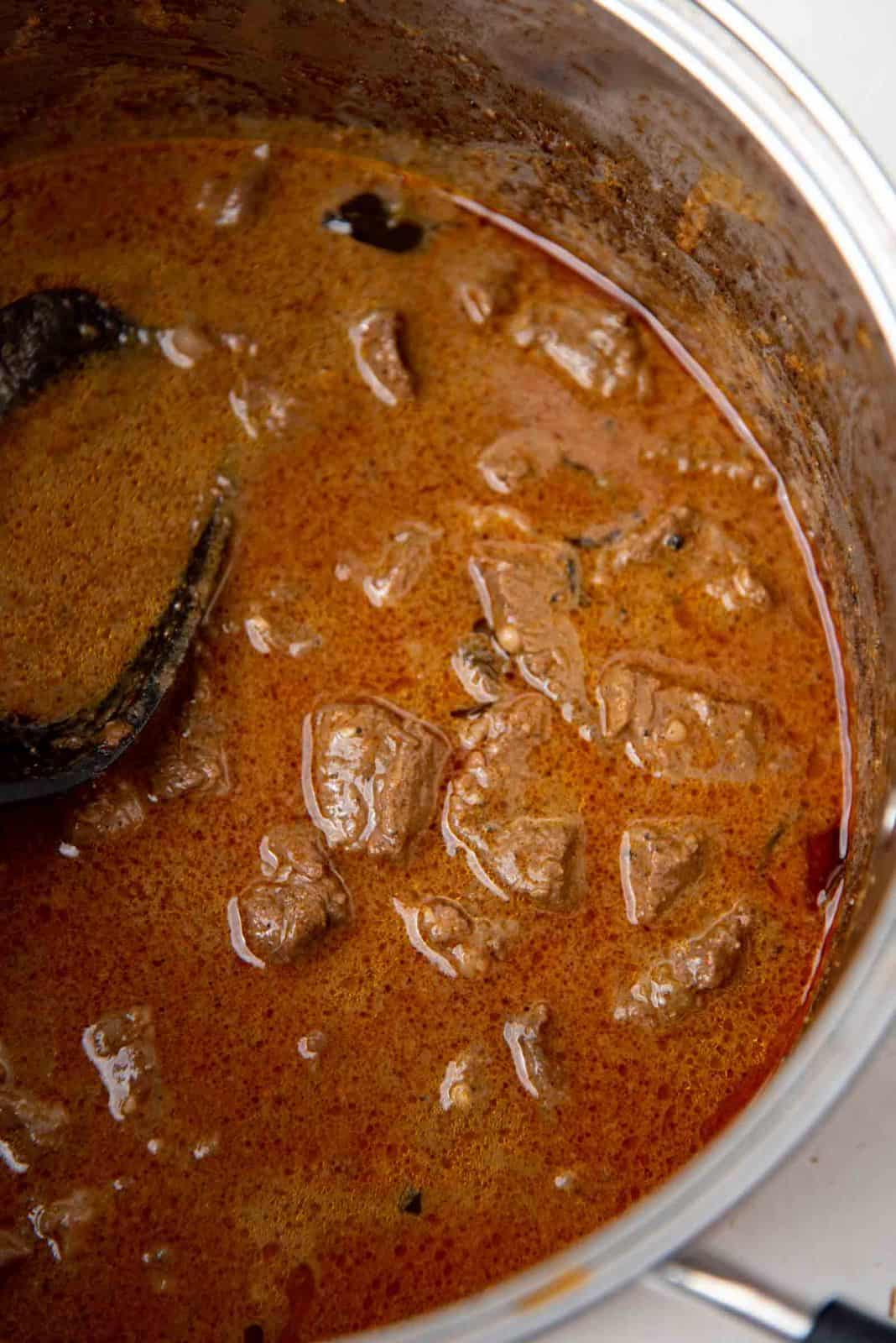 Beef Curry after simmering for awhile