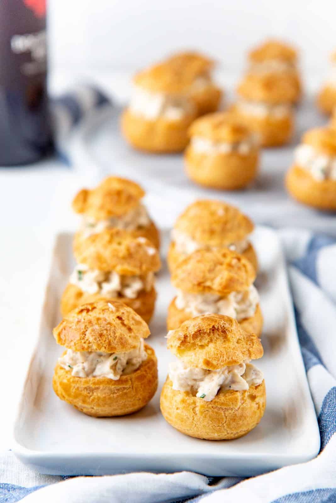 A platter of the chicken puffs