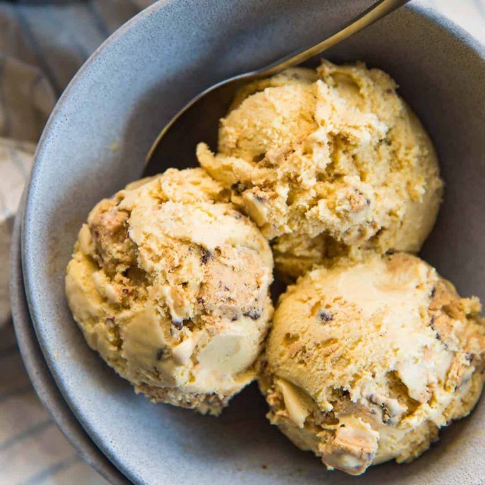 Salted Butterscotch Cookie dough ice cream recipe Social media