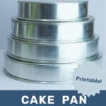 Stacked cake pans pin for pinterest.