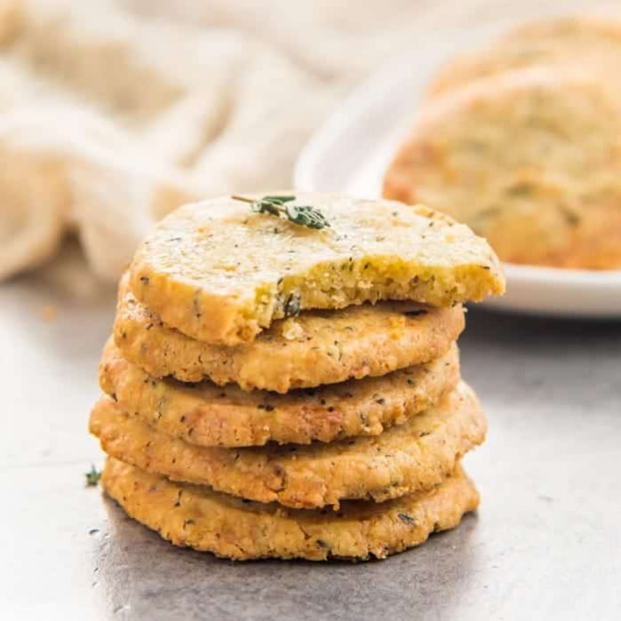Thyme and Cheddar Cheese Cookies - These slice and bake savory cookies are easy to make and delicious! Perfect as appetizers or as snacks.