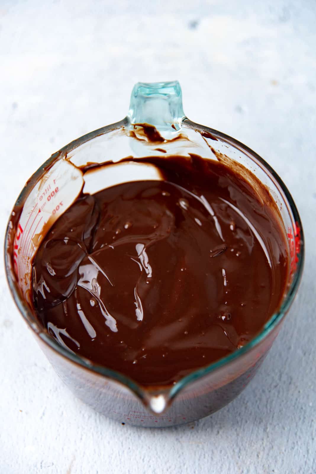 Chocolate ganache after mixing in a bowl