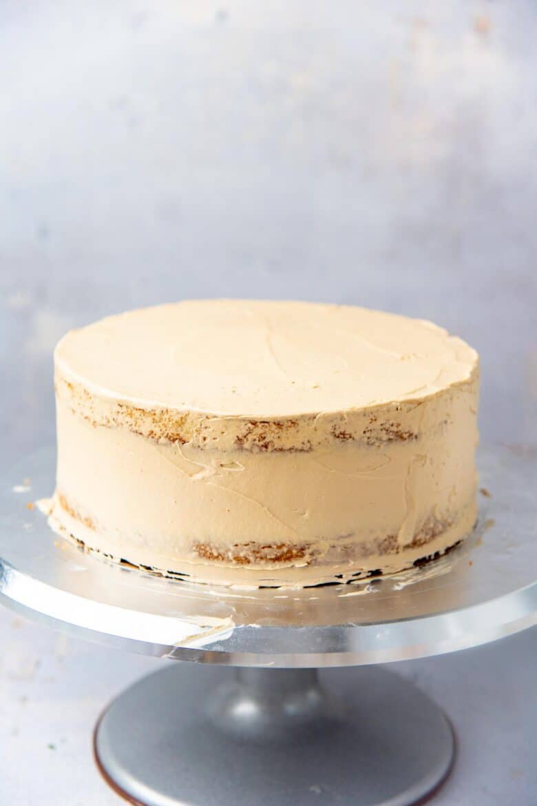 Crumb coated coffee layer cake