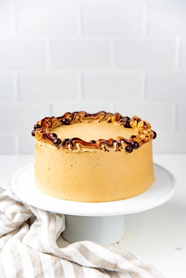 The finished coffee flavored cake