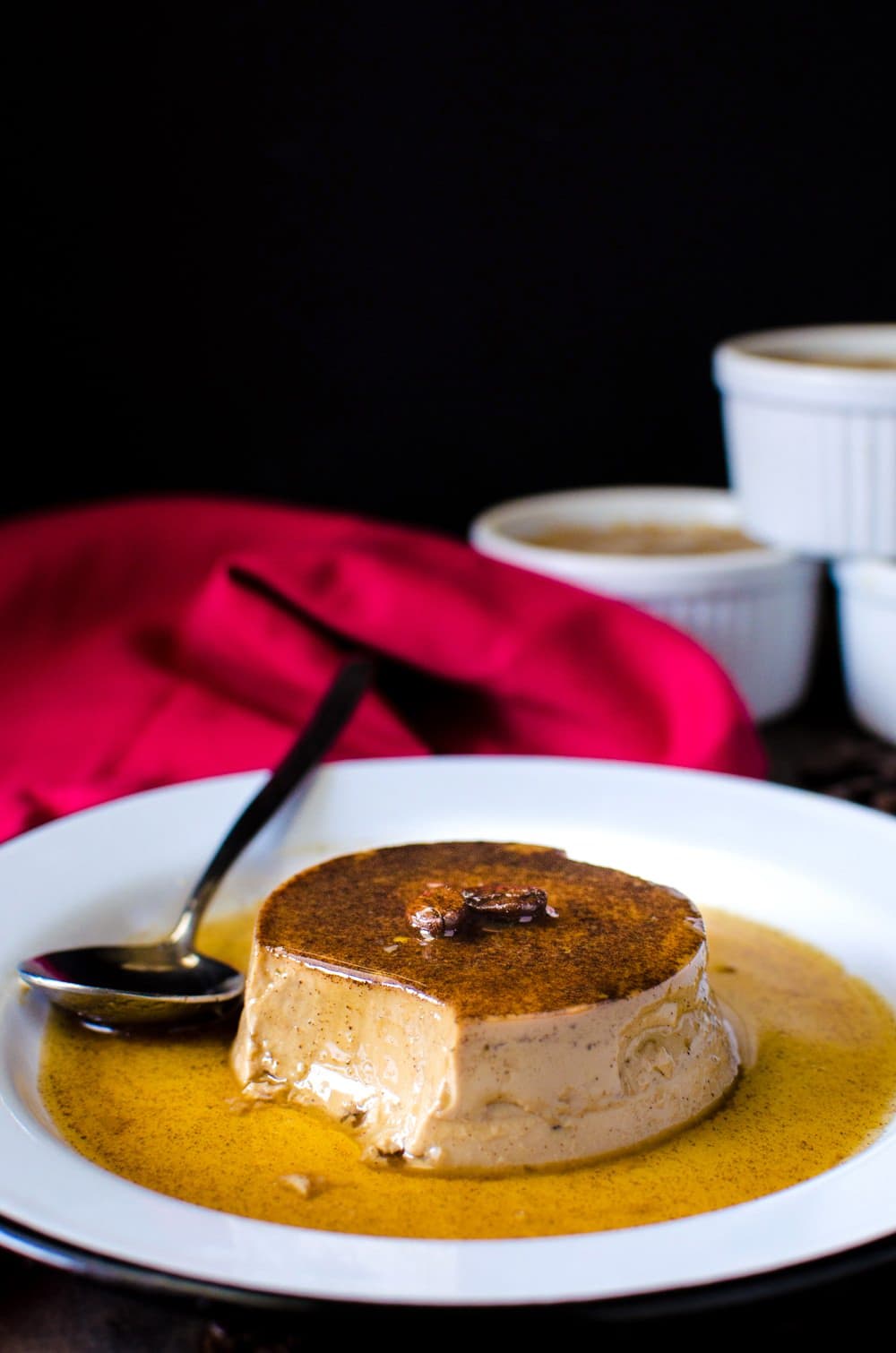 Coffee Flan - Classic Creme Caramel with a wonderful coffee twist! This Coffee creme caramel is made with coffee infused cream! Since it's so easy to make, delicate, super creamy and irrestibly addictive, it is the most requested dessert in our home. REPIN to save. CLICK to get the recipe. #TheFlavorBender
