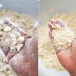 The difference between the butter clumps for flaky vs mealy dough