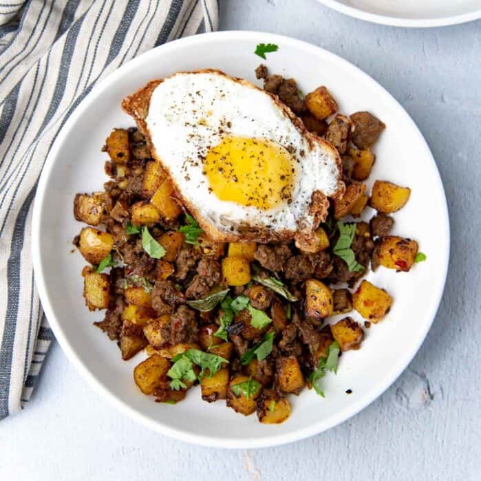 Curried potato hash social media