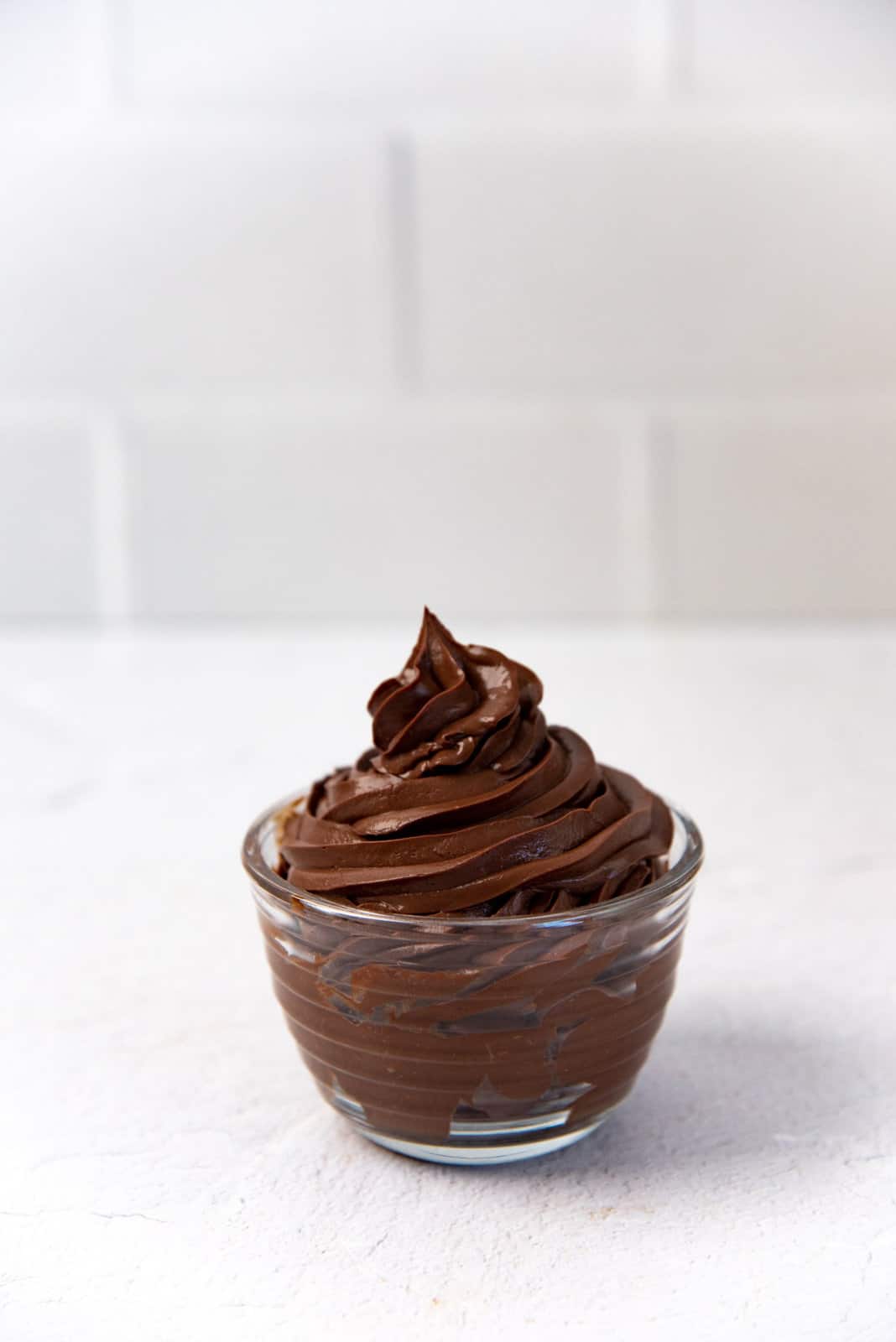 Chocolate Cremeux piped into a small bowl