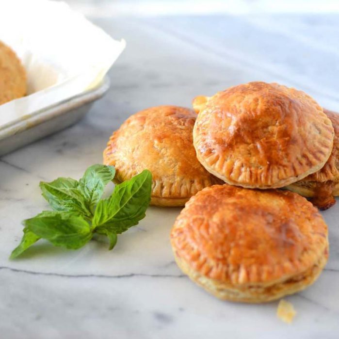 Roasted Eggplant Caponata and Cheese Hand Pies