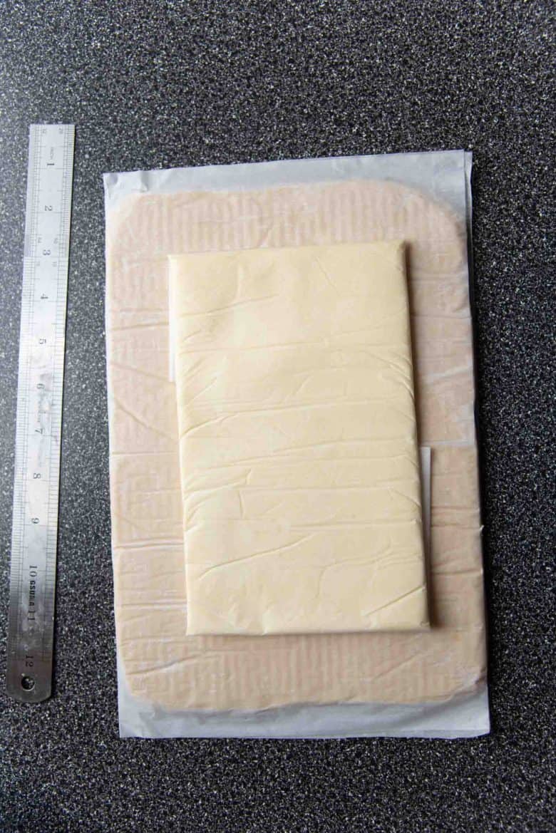 The dough and the butter block chilled and ready to be used.