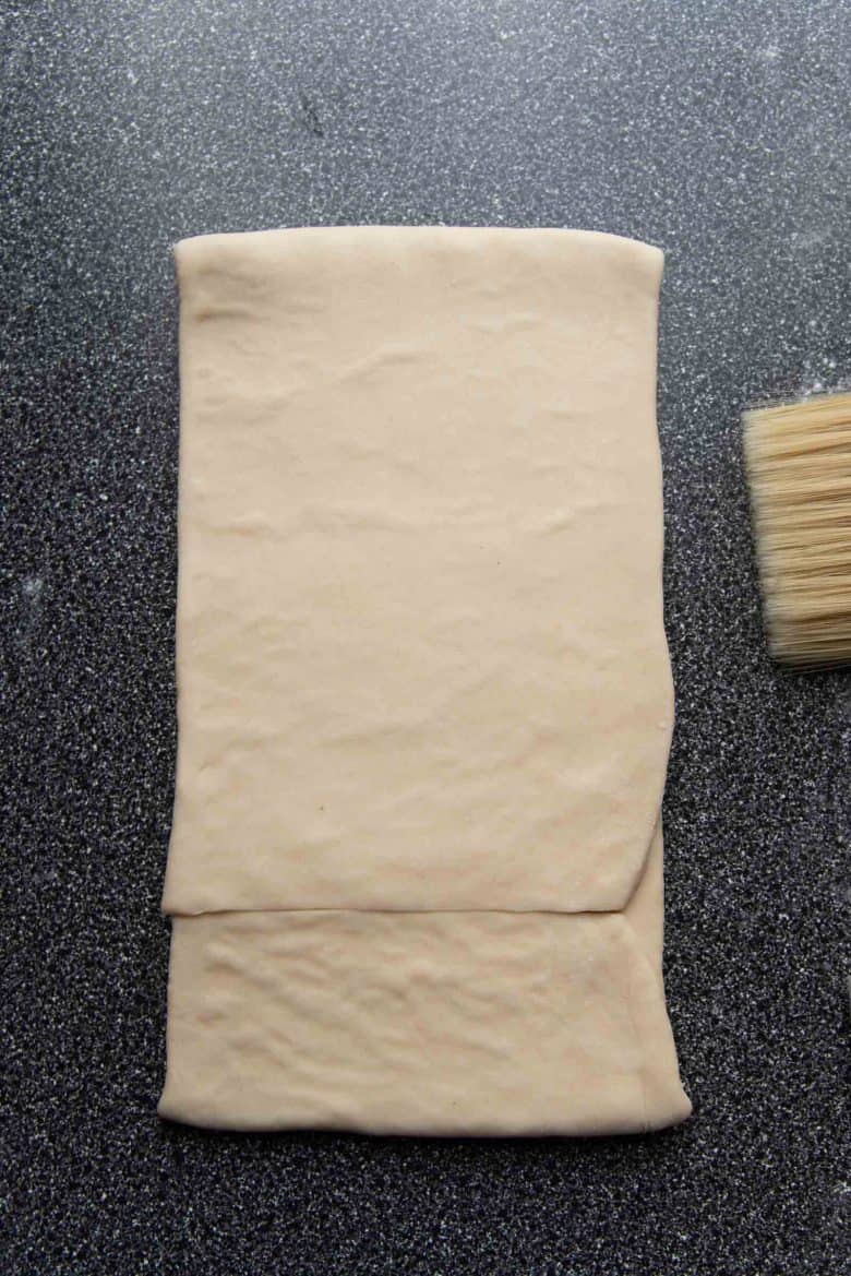 An image of the dough during double fold