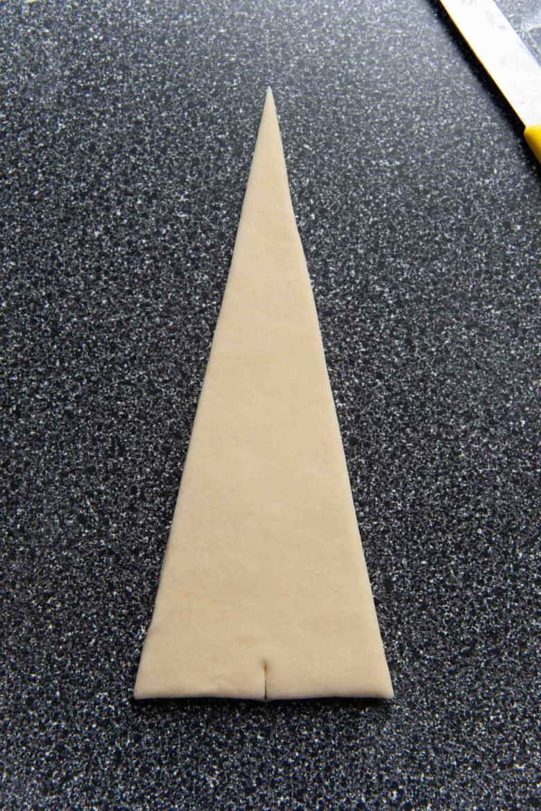 Croissant triangle - with a little cut at the base of the triangle