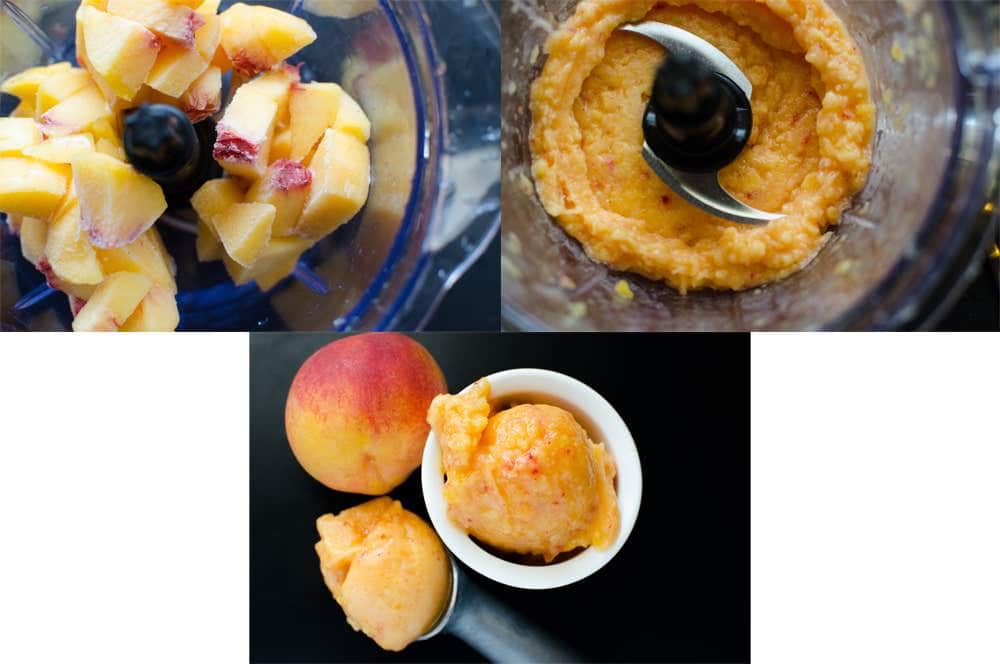 Making easy peach sorbet