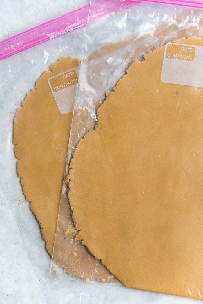 Making Craqueline for choux au craqueline - Roll out the dough inside a ziploc back so that it will be easier to roll out.