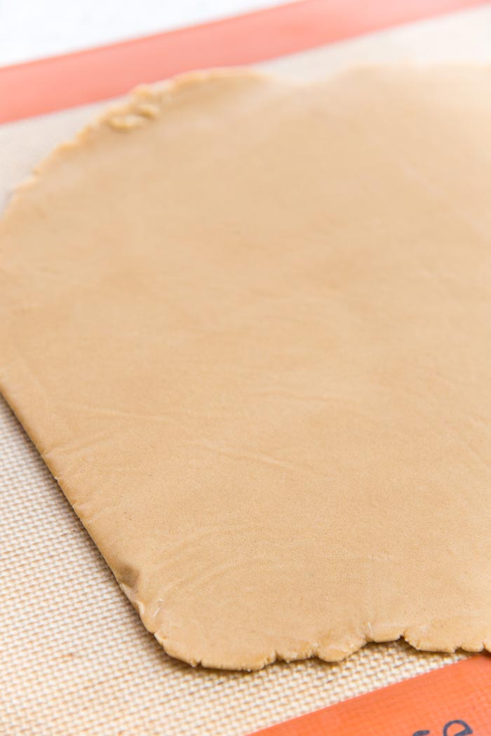 Making Craqueline for choux au craqueline - Freeze the rolled out craqueline, so it's easier to cut.