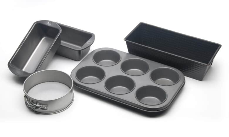 An assortment of cake pans