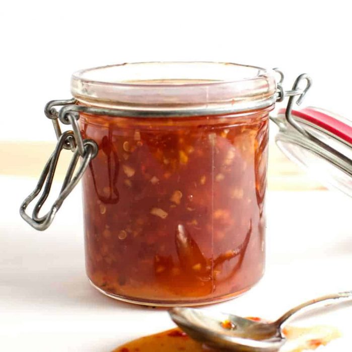 Spicy Sweet Chilli Sauce Easy to make, absolutely delicious, with an extra kick of spice this is the BEST Sweet chilli sauce you will EVER have!
